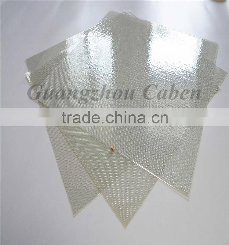 3K hybrid beige plain fiberglass mixed silver metallic yarn sheets laminate