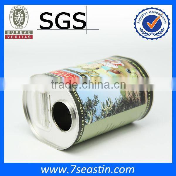 Easy open lid metal oil tin can