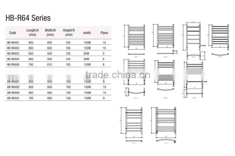 HB-R6407S electric stainless steel towel rails