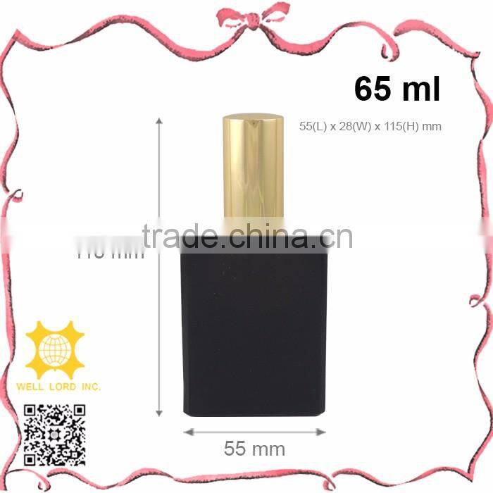 65ml simple type black glass bottle golden pump sprayer