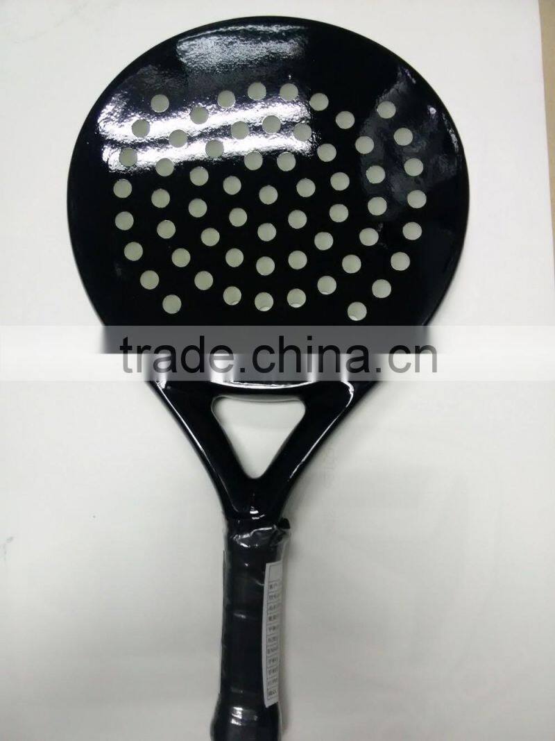 wooden beach tennis racket 100% carbon graphite 38mm paddle racket