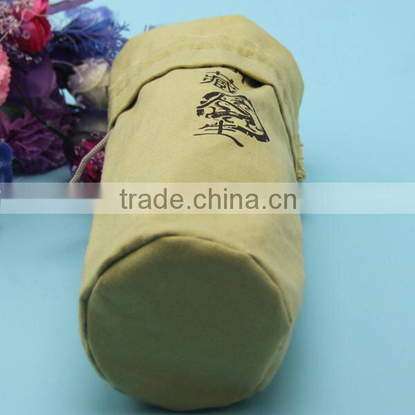 Customzied size 8OZ canvas Small Wine Cotton Pouch Bag with logo printing