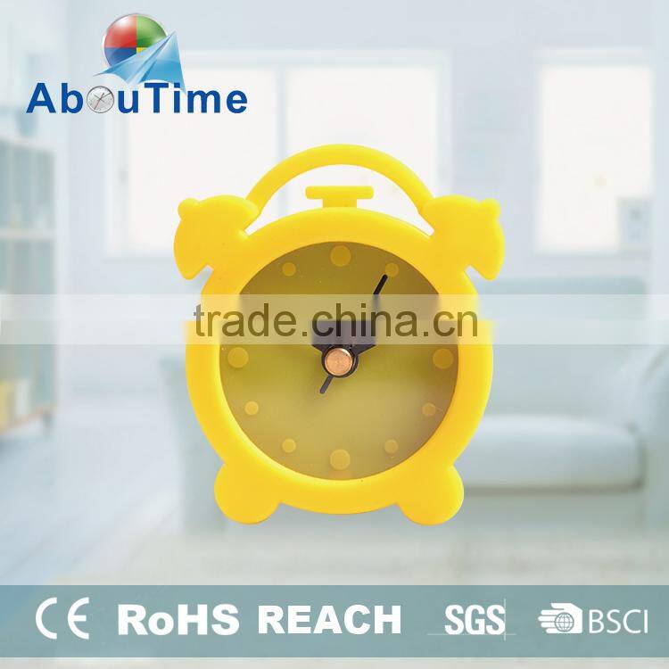 Modern funny silicone alarm table clock for promotion