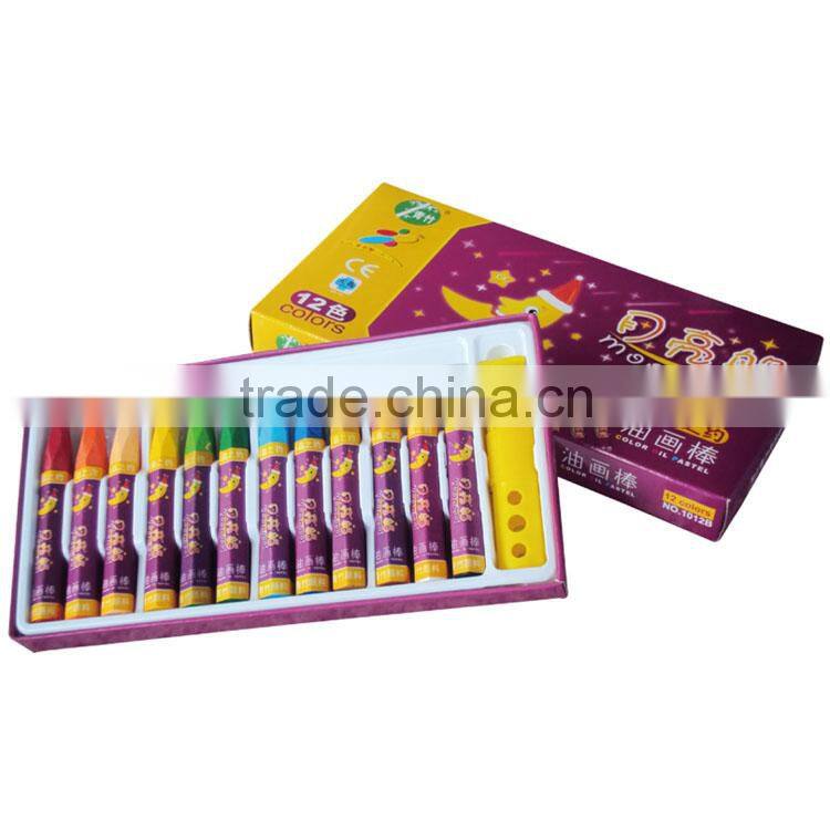 Hot sale washable children mini 6 colours wax crayons, non toxic oil drawing pastels color pen set for kids
