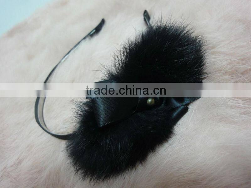 Mink fur hair accessories hair bands for girls, fluffy hair band