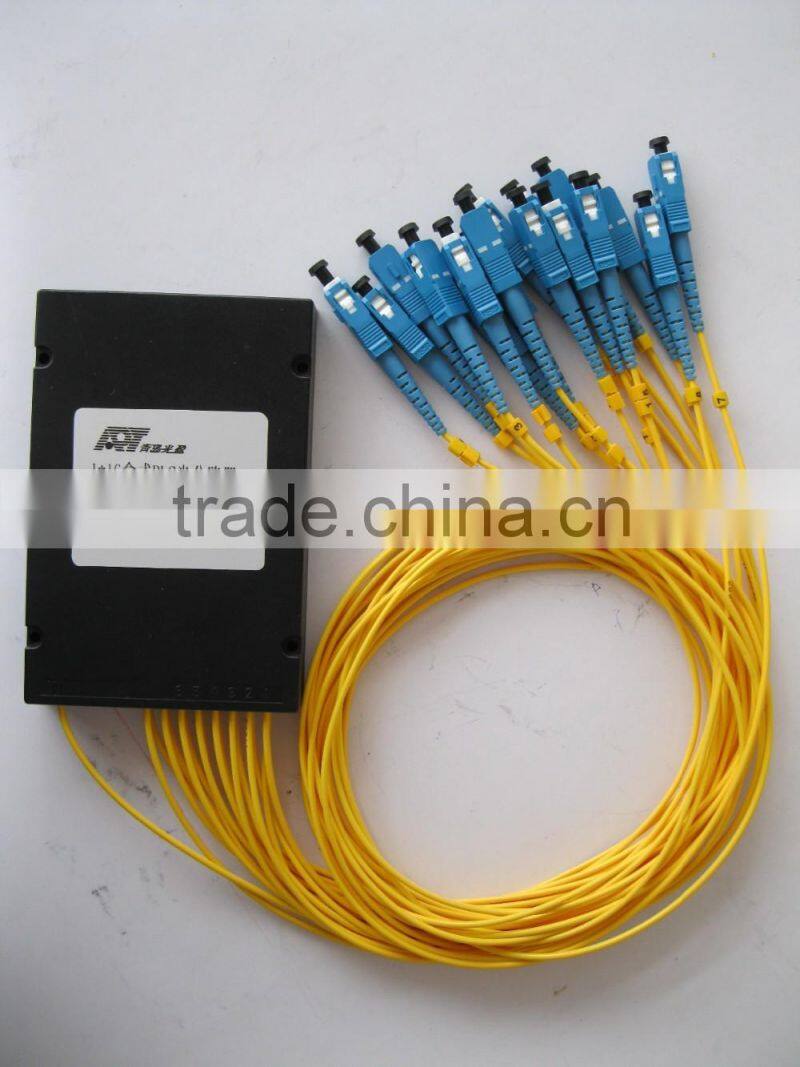 16 way ABS box optical fiber PLC splitter with FC/UPC connectors