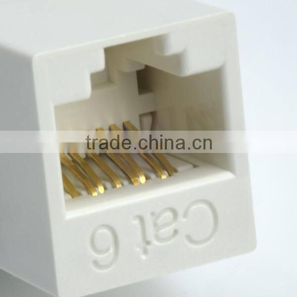 Taiwan Supplier Cat6A 180 Degree Unshielded UTP Straight In-Line Coupler