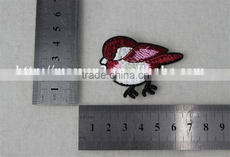 high quality red color polyester fabric neck collar patch embroidery for sale
