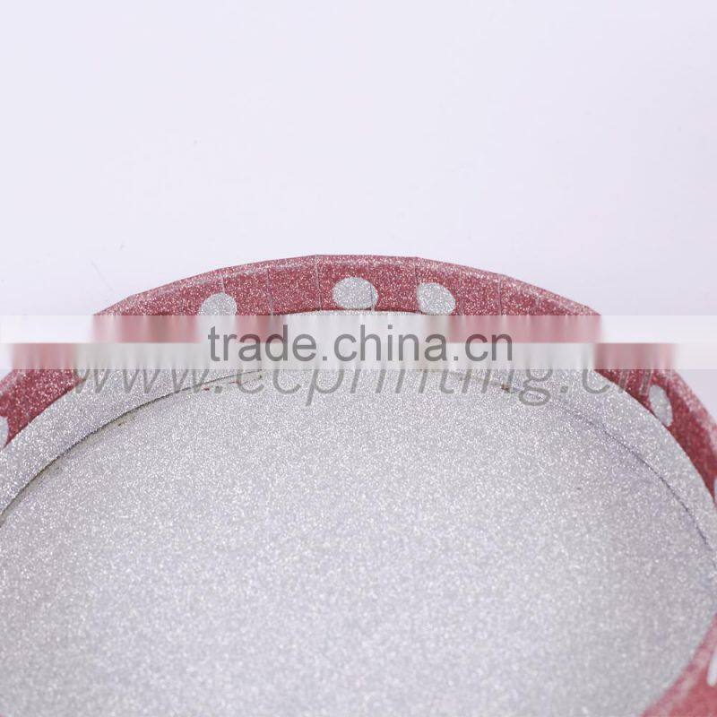 round pink paper tea box glitter cardboard tube box