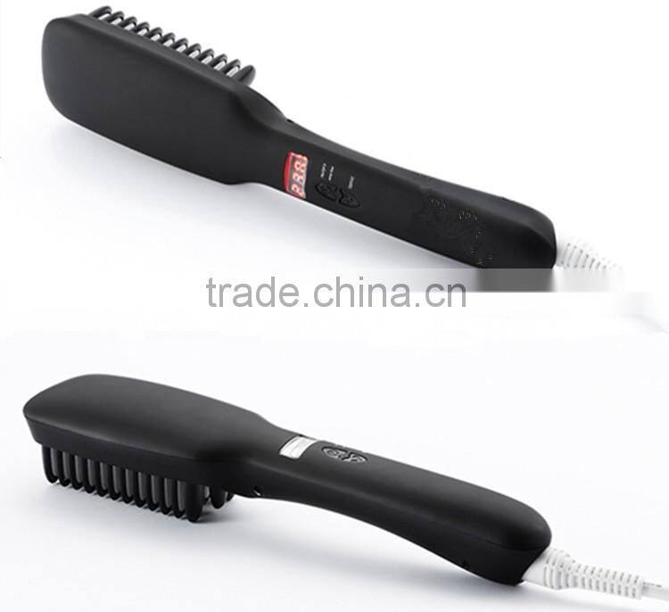 Ceramic PBT Not Hurt Anti-Scald 2 In 1 Anion Hair Straightener Brush