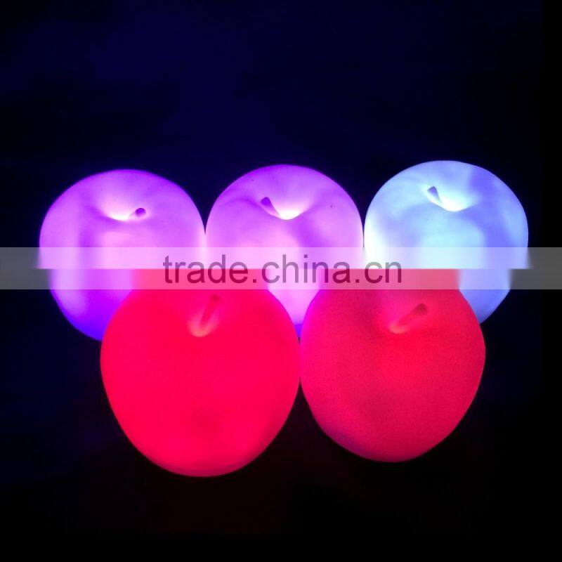 waterproof Christmas rechargeable PE plastic apple shape lamp/led table lamp with remote control