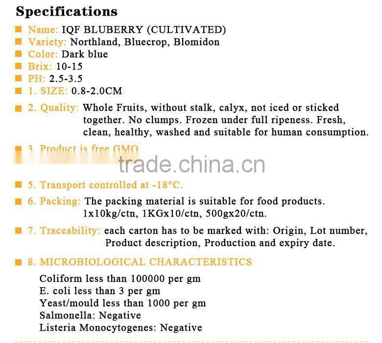 New Crop Frozen blueberry fruit and mix berries