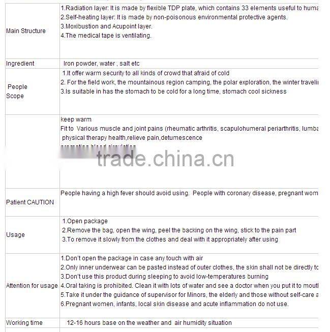 OEM private label winter heat pack Heat Patch for Menstrual Cramps last long 12 hours