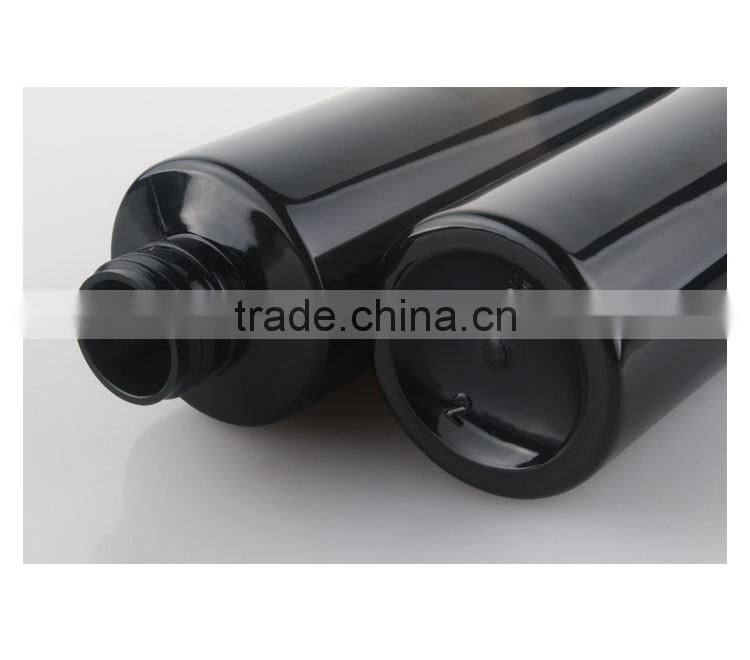 200ml black plastic PET shampoo/body wash bottle with pump