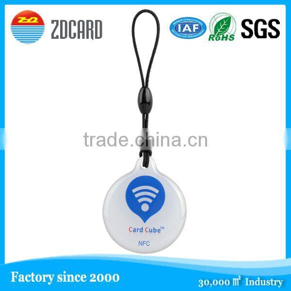 high quality customized nfc smart rfid epoxy keyfob tag