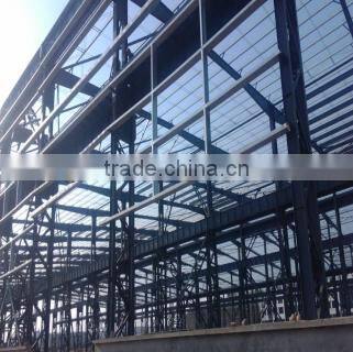 workshop with structural corrugated metal roofing panels