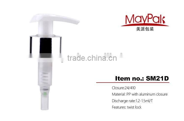 24/410 plastic soap dispenser lotion pump, pump dispenser for shampoo with aluminum closure