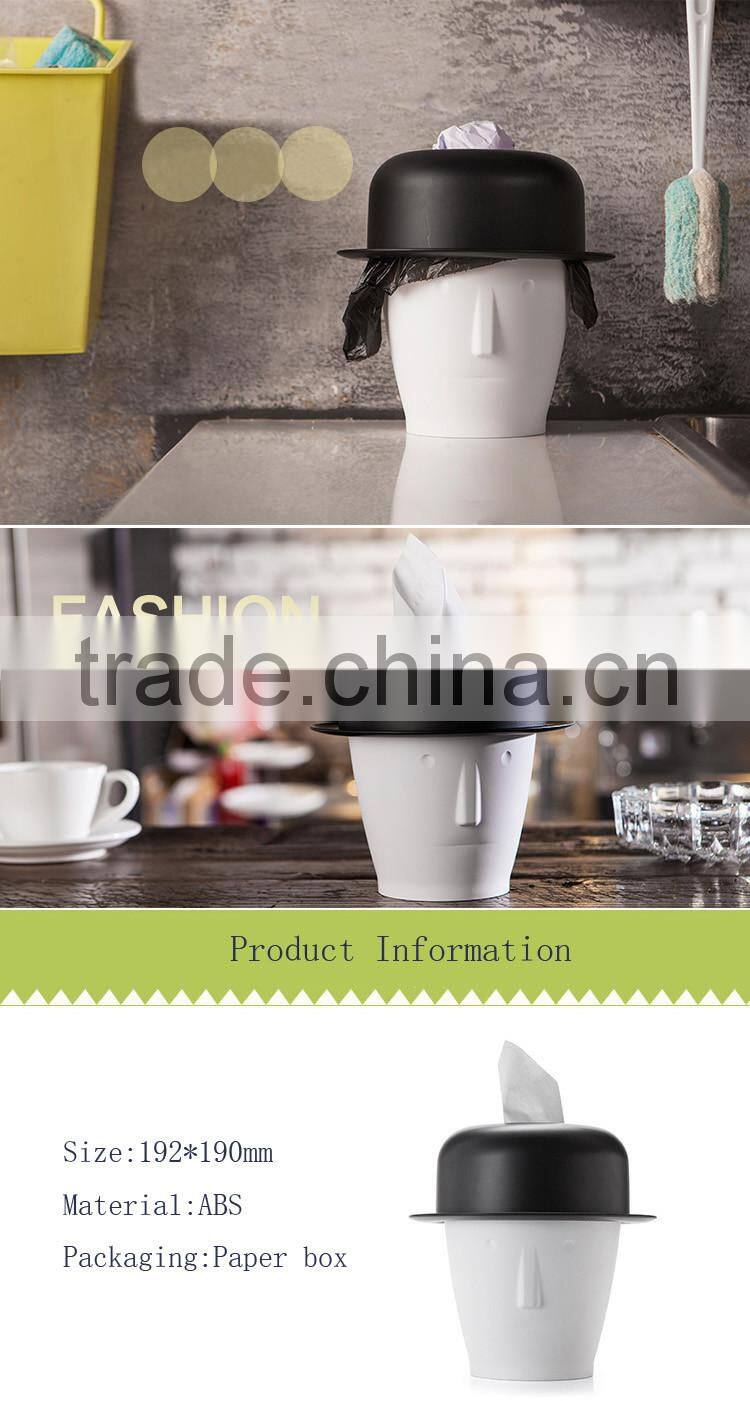 Two in one Desk Table Small Trash Can Waste Garbage Bin Wastebaske ts with tissue box cover