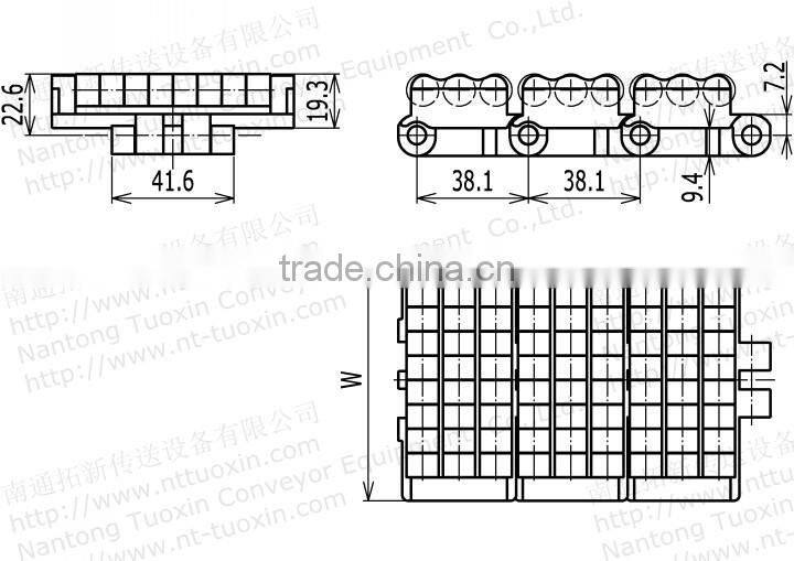 LBP831 Straight Run Single Hinge low Backline Pressure roller chain