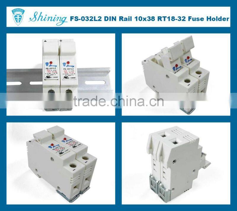 FS-032L2 UL Approved 380V 32A 2 Pole 10x38 Porcelain Fuse Holder