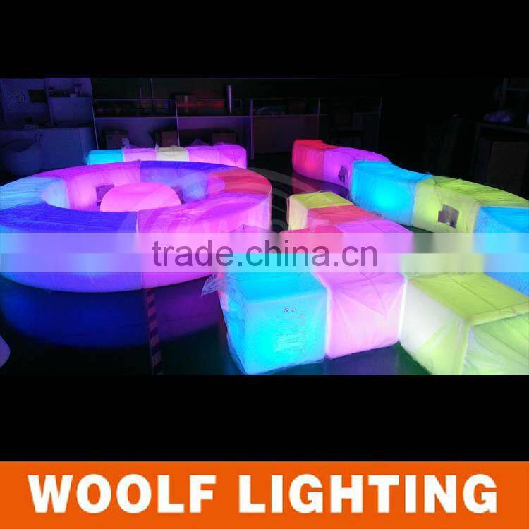 2014 hot sale rechargeable battery color changing plastic LED bar chair