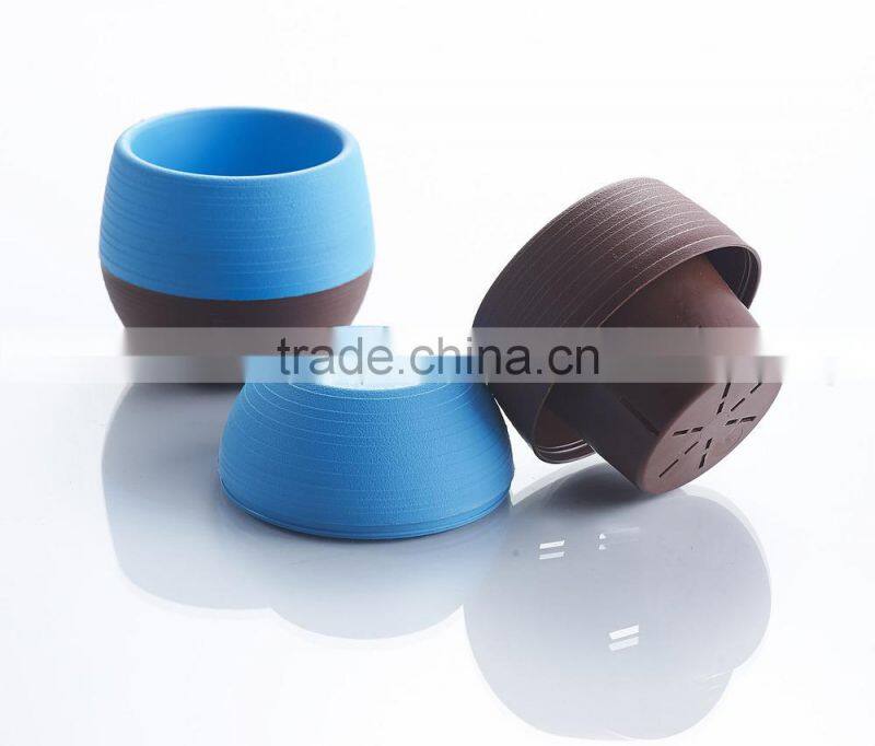Mini Round Plastic Plant Flower Pot Home Office Decor Planter