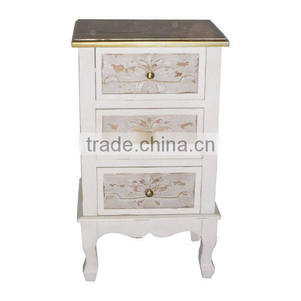 Antique White Finish Wooden Cabinet Retro Wooden Carved Cabinet Cheap Wooden Cabinet Wholesale