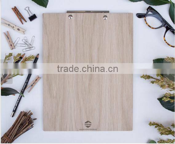 Officemate Recycled handmade Hardboard A5 Wood Clipboard with cover and High Capacity detachable Clip