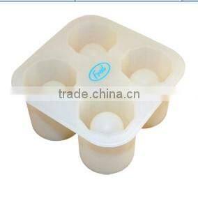 4 Cup Glass Shape Silicone Ice Cube Maker Freeze Mould Drink Party Ice Tray