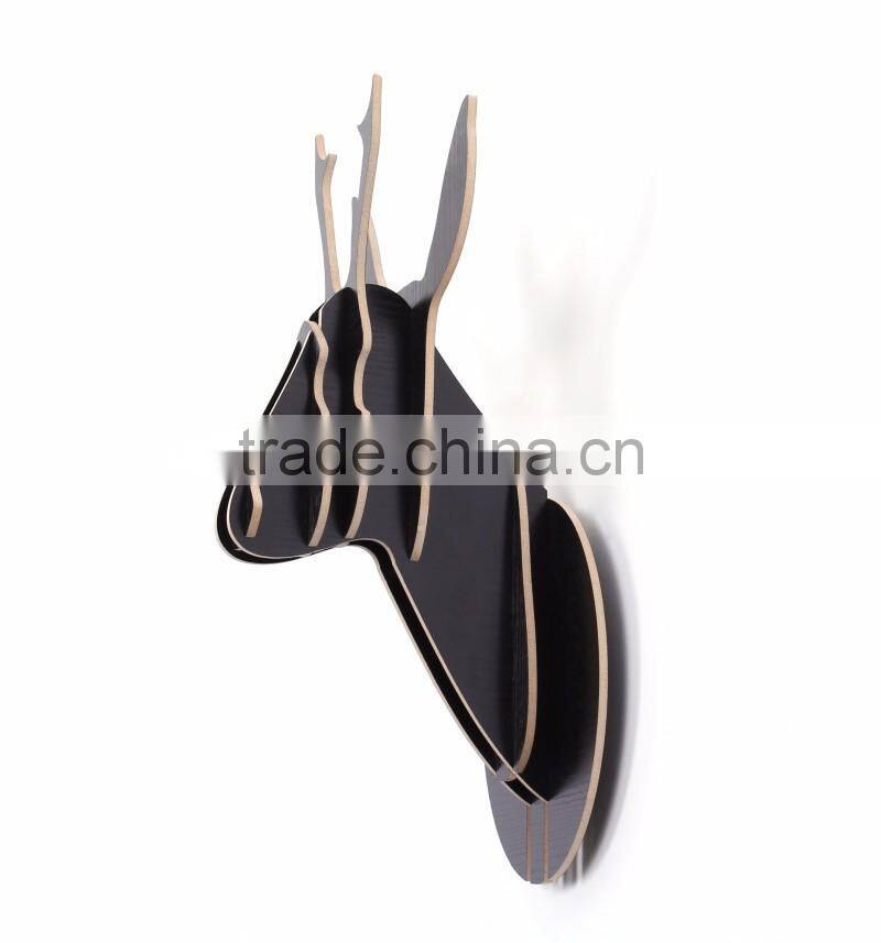indoor wall mounted wooden little deer head decoration