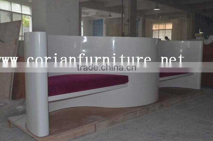 Designed made outdoor and indoor corian garden bench