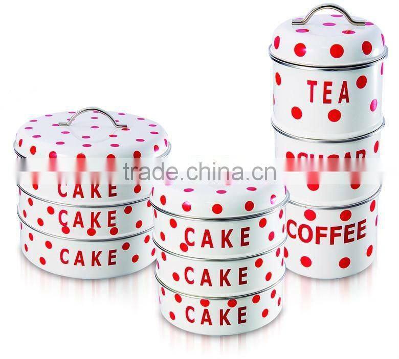 Metal stacking bin set for cake and confectionery storage high-capacity & spacing saving