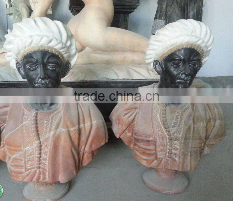 Custom African style hand carved sculpture marble bust for sale