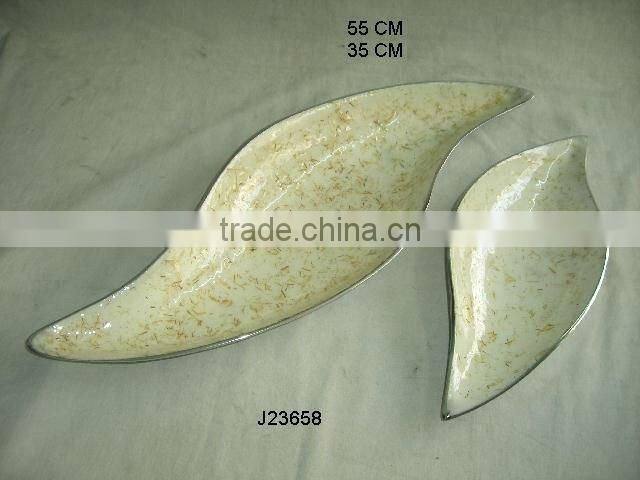 Emboss Cast aluminum bowl with green enamel bowl shape round other shapes also available