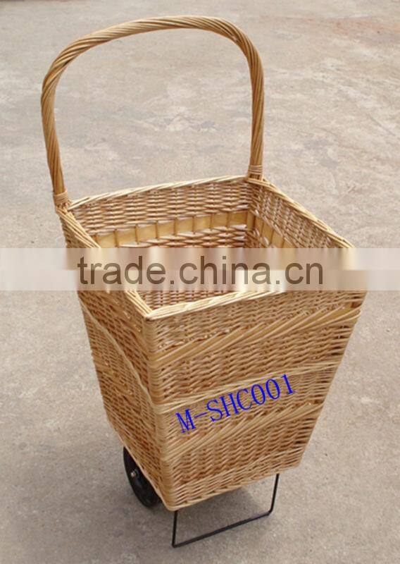 wicker shopping trolley & wicker shopping cart & willow utility cart
