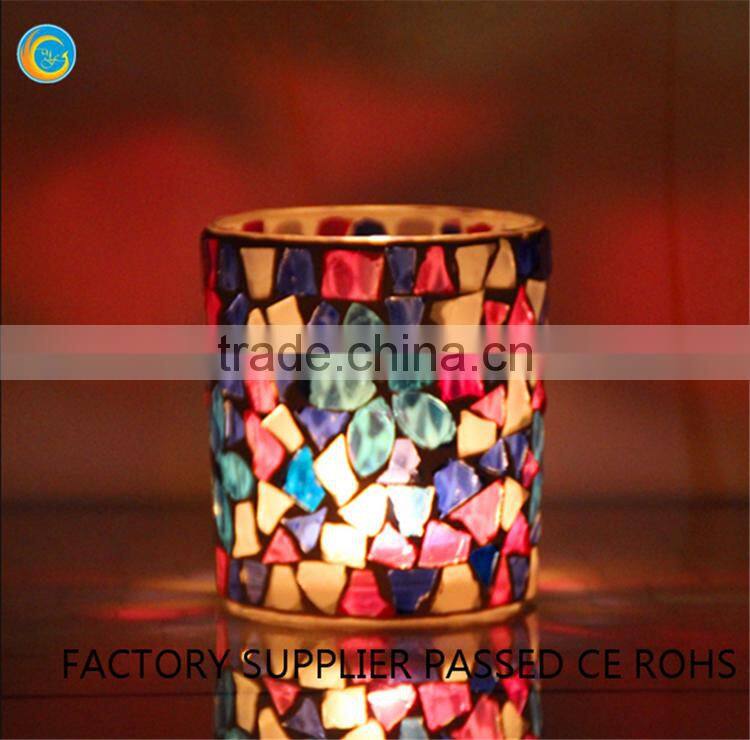 wholesale mosaic tin candle holders glass