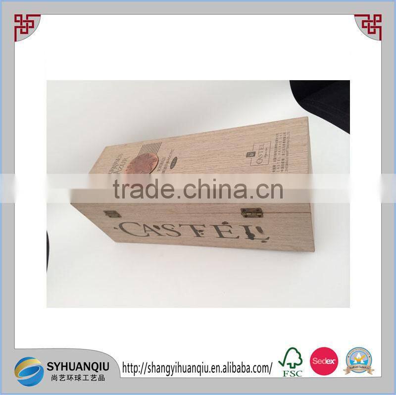 Solid oak wood printing wine box