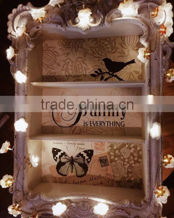 2016 wedding decor White Rose flower Garland Fairy Lights