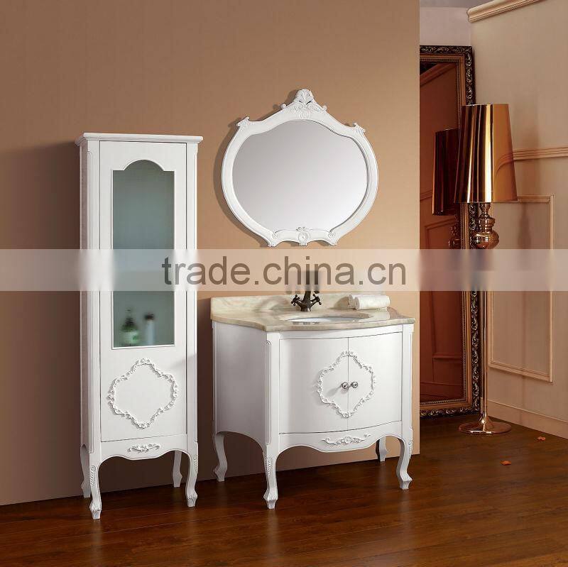 European lastest mirror cabinet,Bisini white gloss vanity unit,Traditional bathroom cabinet furniture,Vanity Cabinet (BF08-4132)