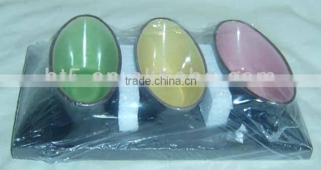 3pcs color glazed ceramic snack bowl tray