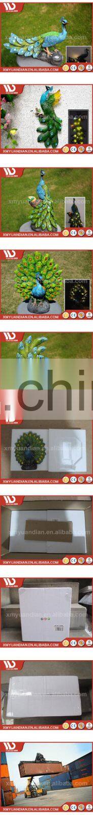 New China Products For Sale Art Work Resin Craft Peacock Solar Home Solar Led Ground Light
