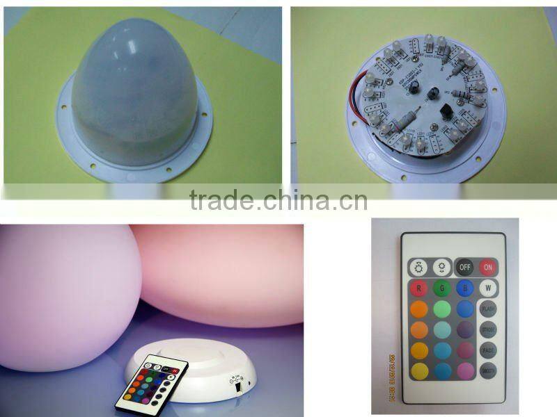 White plastic shell rechargeable waterproof colorful led ball