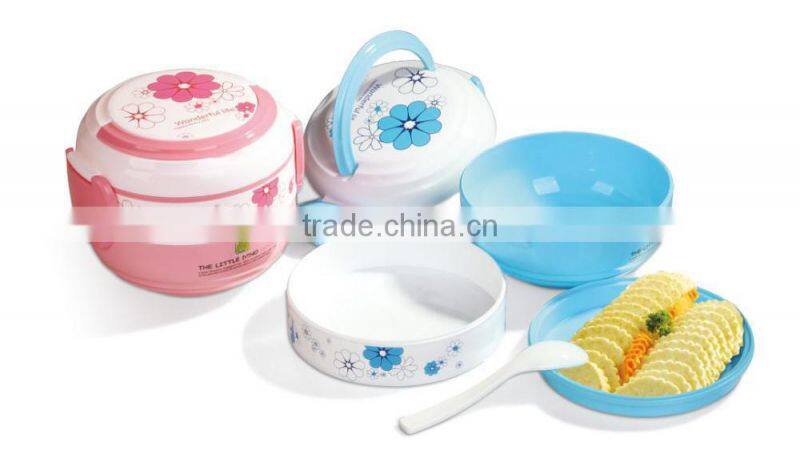 Plastic round portable double layers lunch box/Insulation boxes