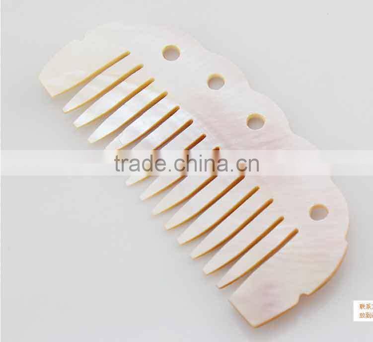 handmade carved natural mother of pearl shell hair comb