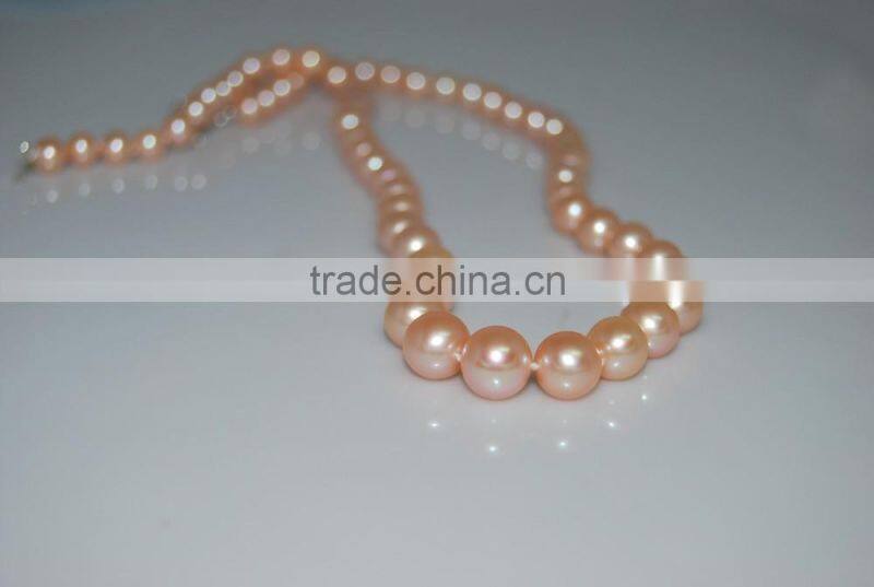 AAA 8-9mm pink freshwater pearl necklace
