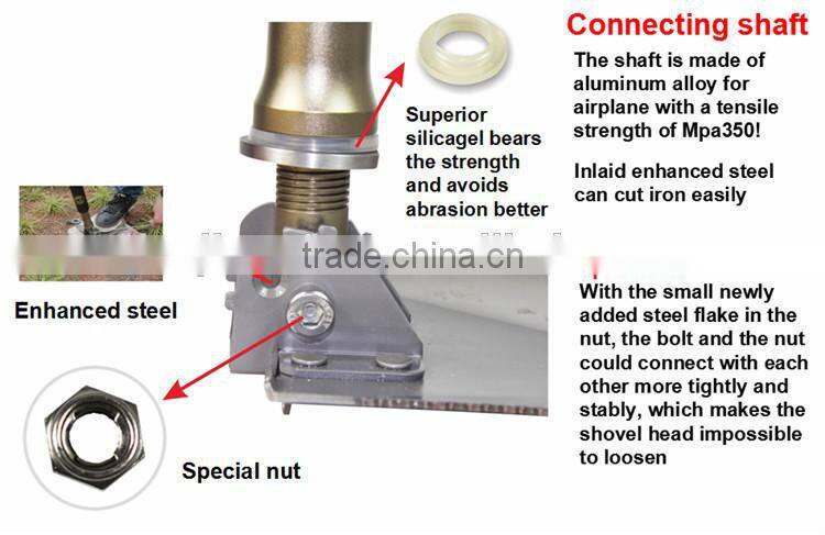 New Idea Aluminum Alloy Outdoor Tactical Survival Gear including Shovel Hoe and Flashlight