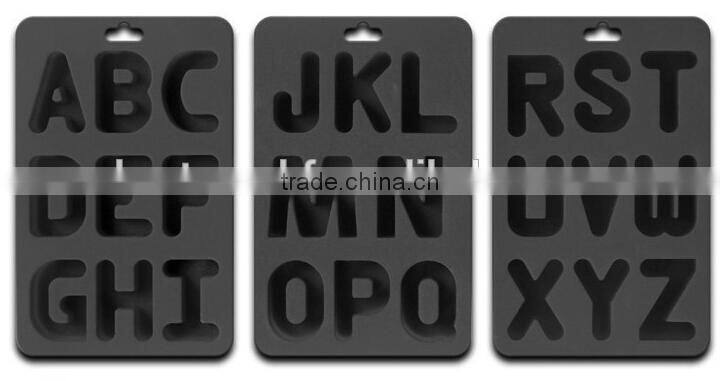 Cheap silicone ice cube tray with alphabet letter R to Z shaped