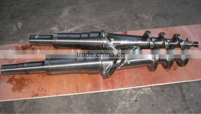 Twin screw and barrelfor rubber extruders/Rubber twin screws