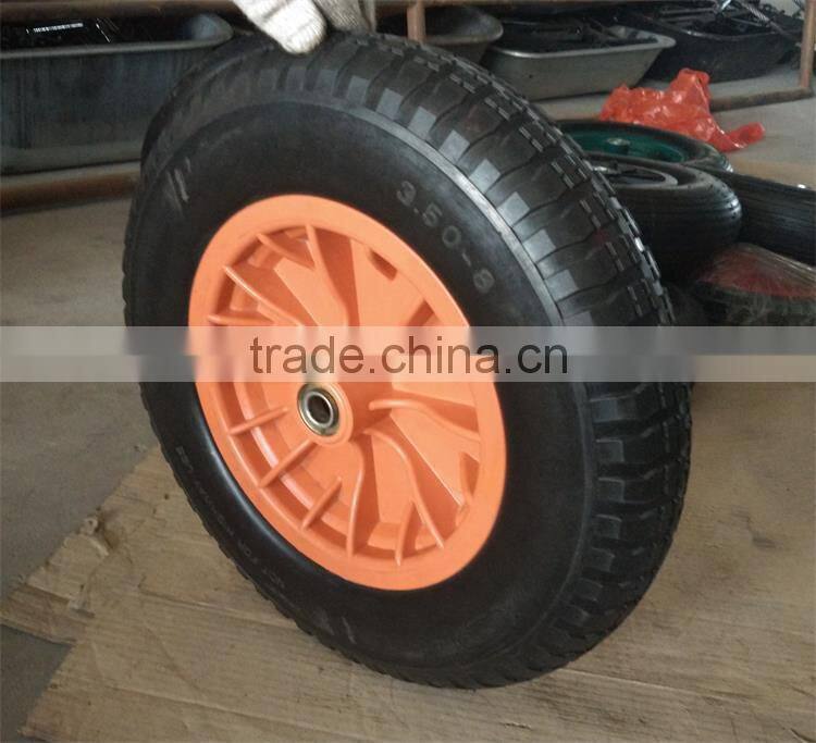 solid rubber powder wb6400 model wheel with solid axle
