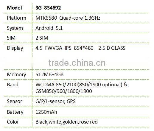 8S mobile 3G 8S4692 4.5" low price china mobile phone